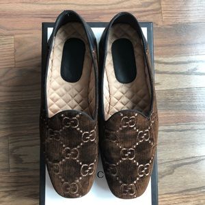 Gucci Velvet Logo Loafers